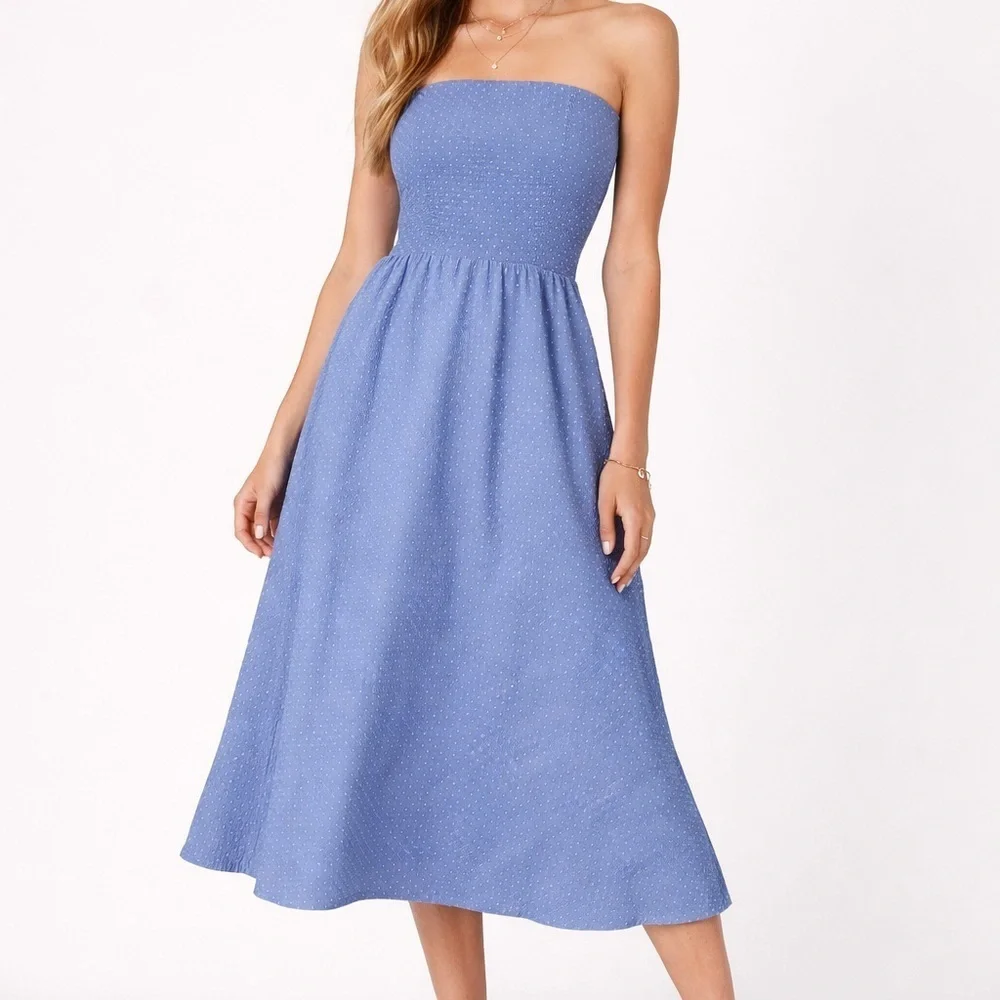 J. Crew Strapless Periwinkle Dress